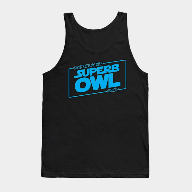 Superb Owl Cackalacky Cats Tank Top by Mikewirthart